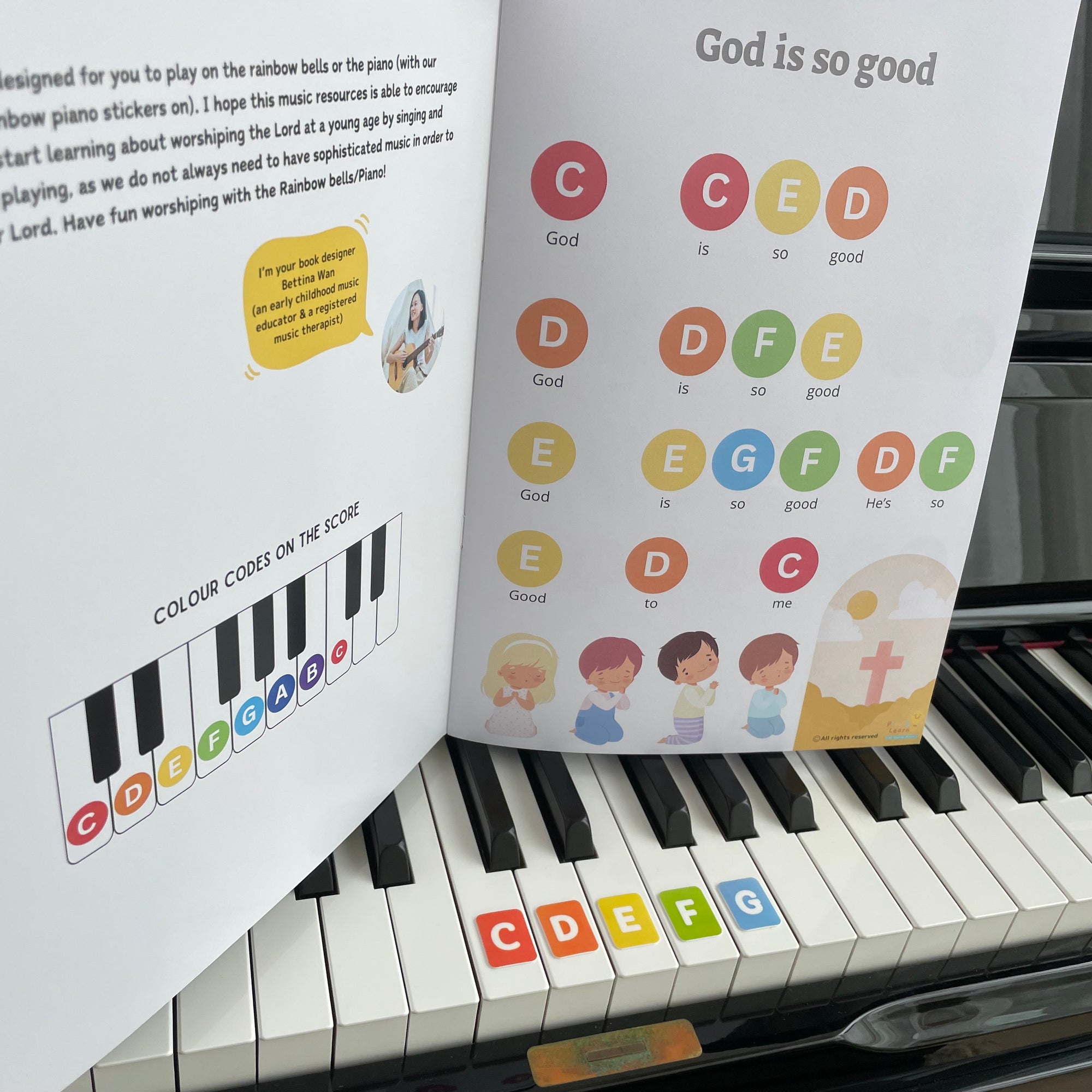 Christian Songs Rainbow Music Colour Score  Book (For Rainbow Bells and Piano Stickers)