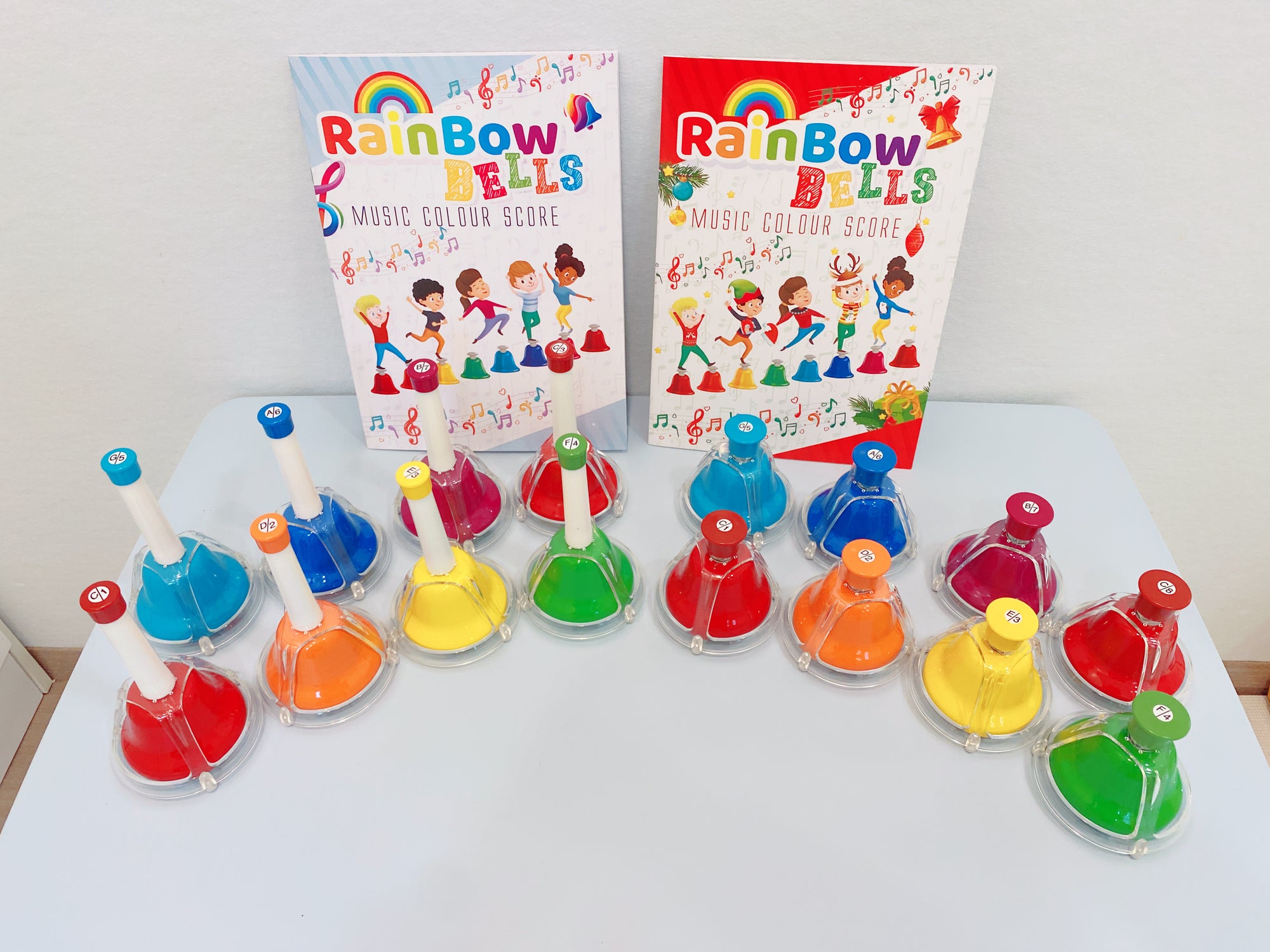 Package C: Rainbow Desk Bells(8 notes) + Rainbow Music Score (Book 1)