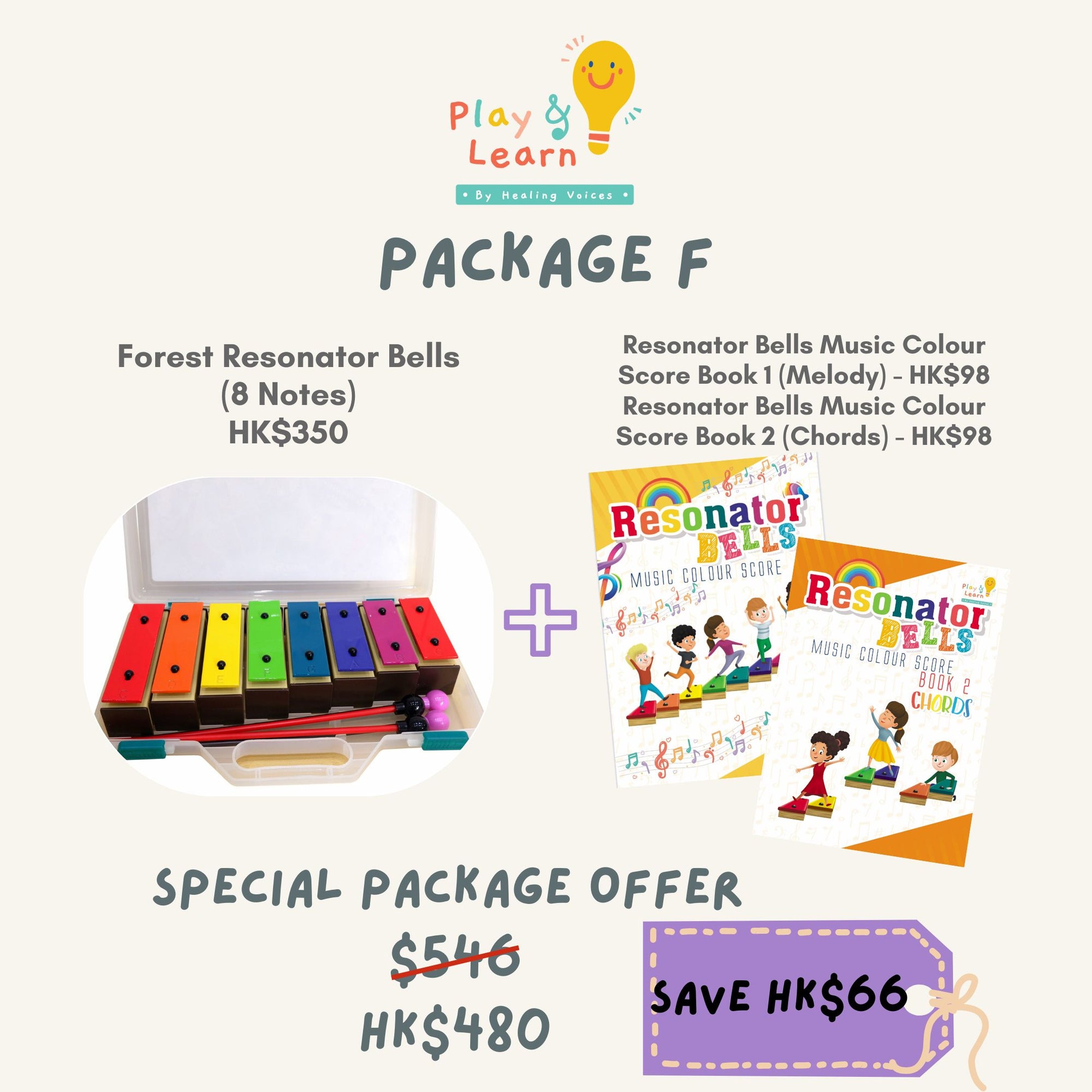 Package F: Resonator Bells (8 notes) + Resonator Bells Score (Book 1,2)