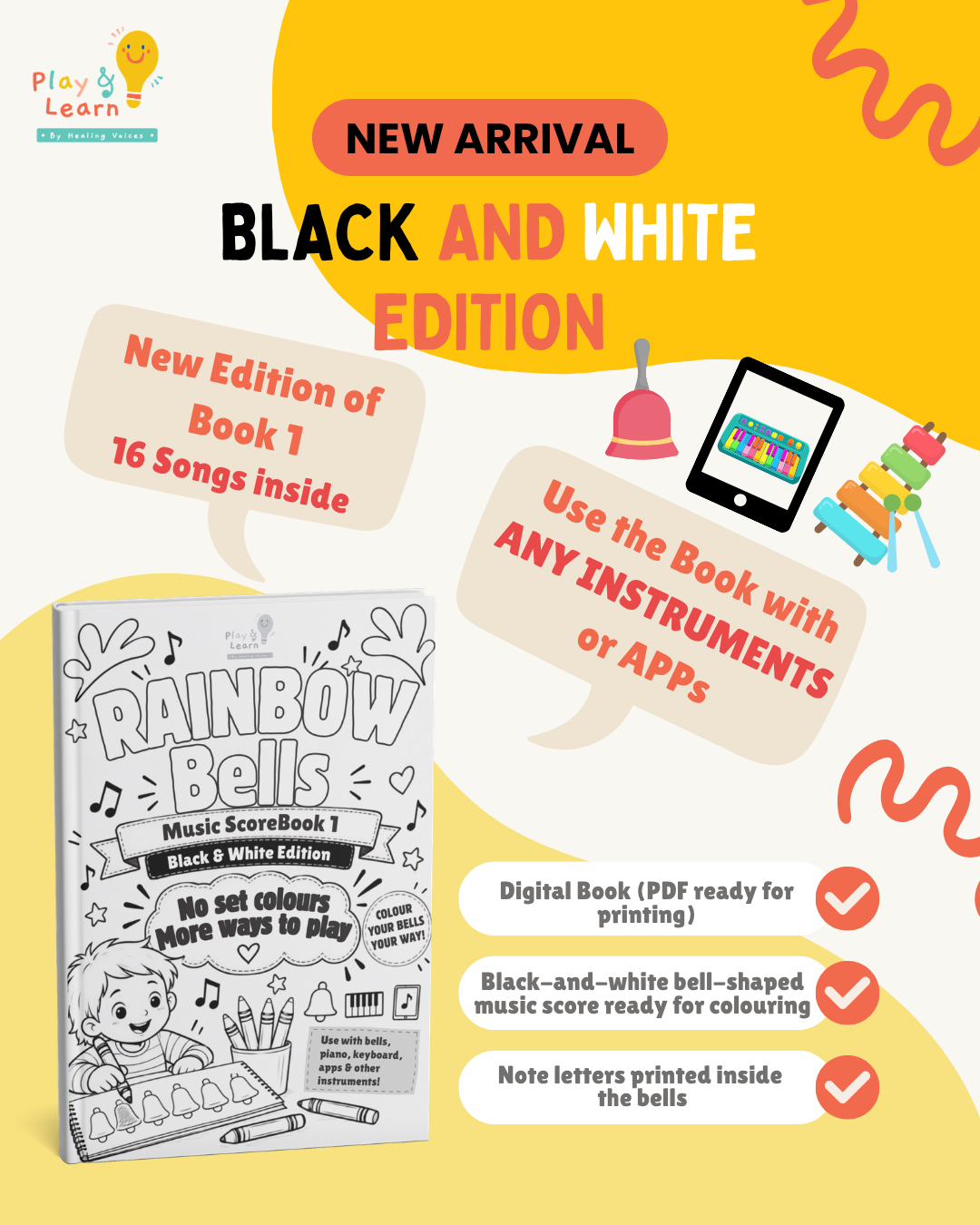Rainbow Music Score Book 1 BLACK AND WHITE EDITION Digital Version
