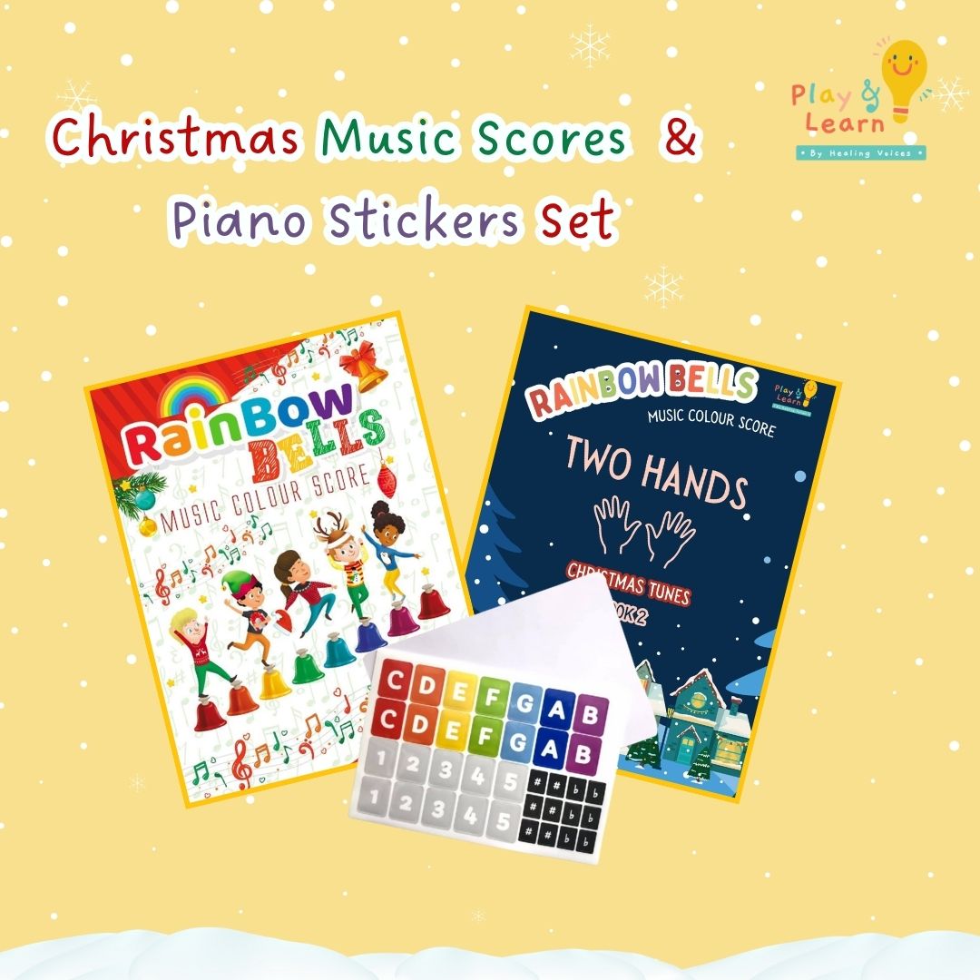 Christmas Music Scores and Piano Stickers Set