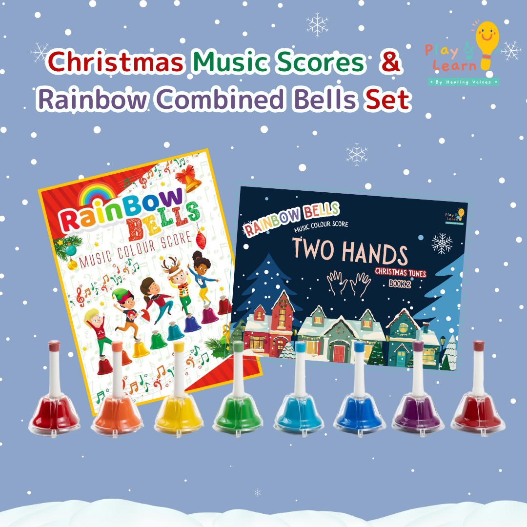 Christmas Set D: Rainbow Combined Bells (8 notes) + Christmas Music Score Book 1  & 2