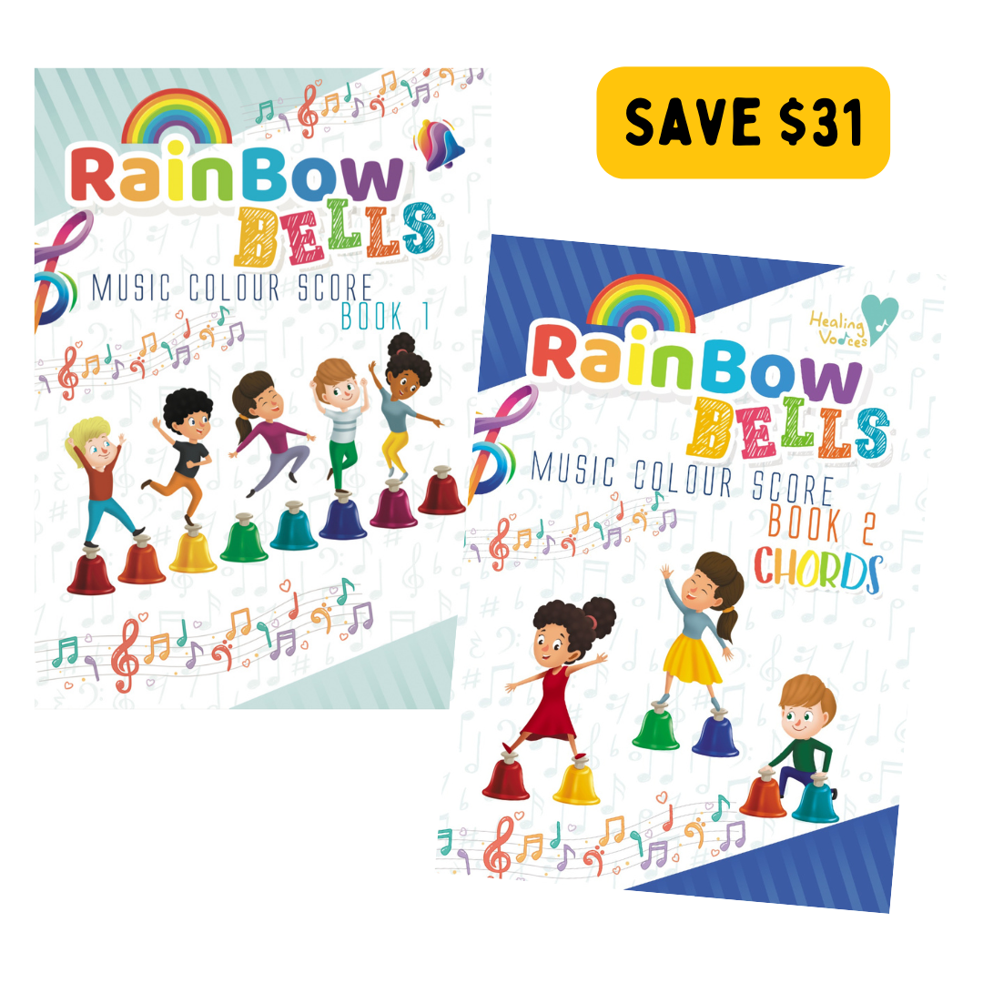 Rainbow Music Score Book 1 & Book 2 (For Rainbow Bells and Piano Stickers)