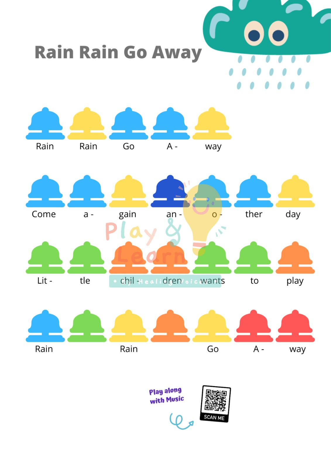 Rainbow Music Score (Book 1) (For Rainbow Bells and Piano Stickers)