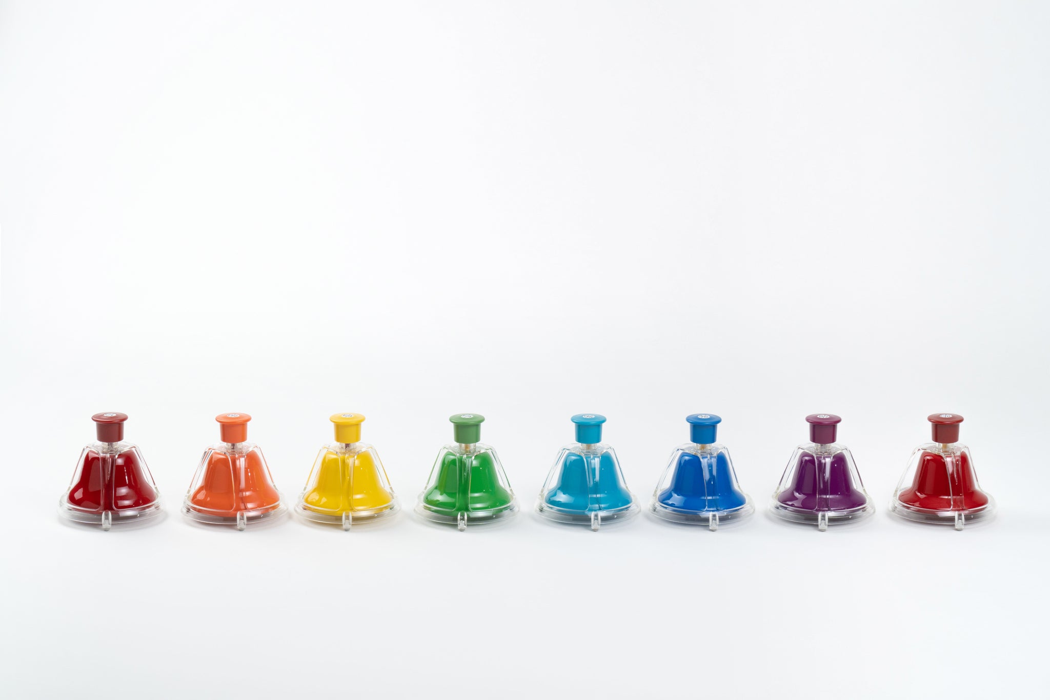 Desk Bell Note Chart Package D: Rainbow Desk Bells(8 notes) + Rainbow Music Score (Book 1,2 ...