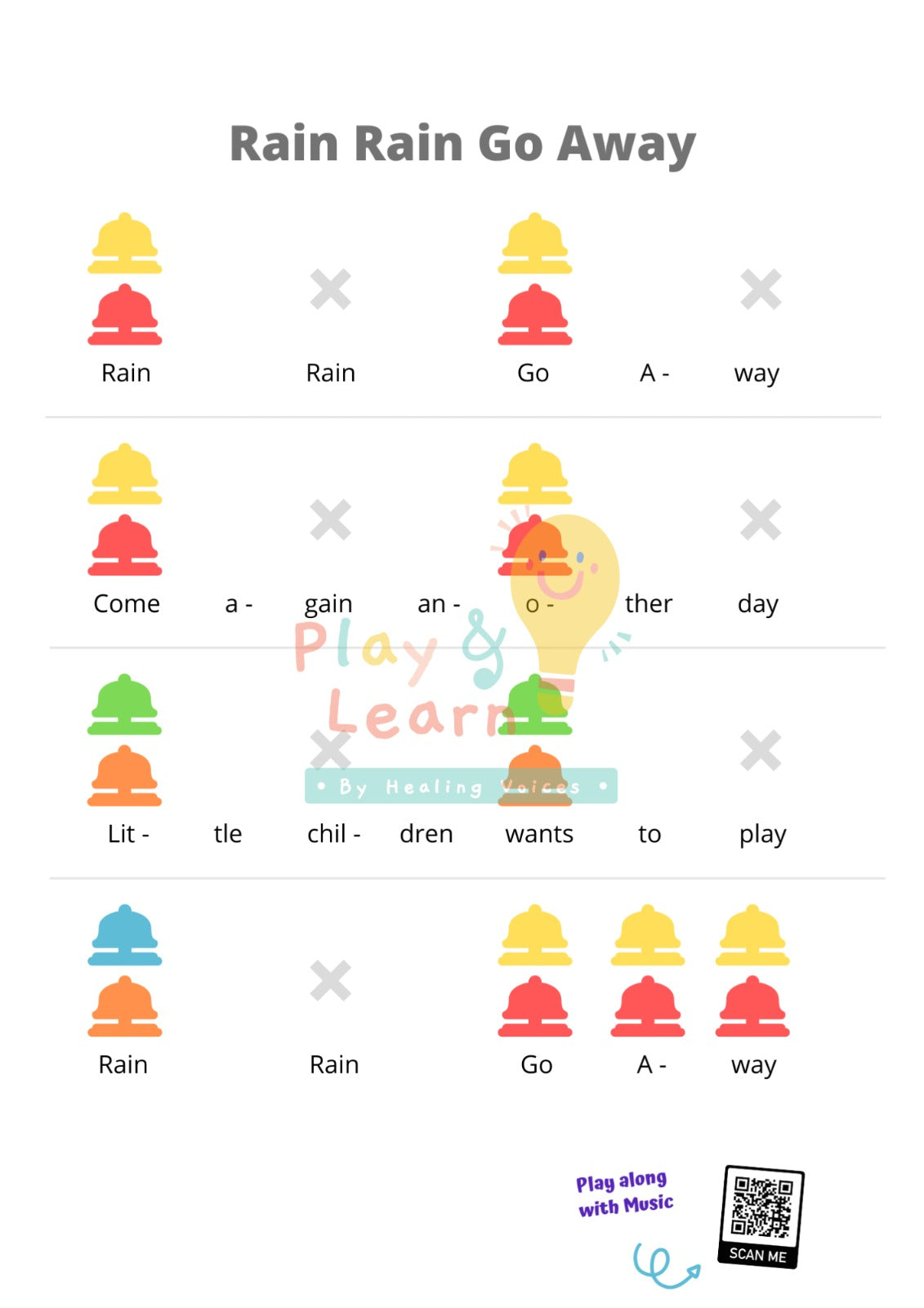 Rainbow Music Score (Book 2) (For Rainbow Bells and Piano Stickers)