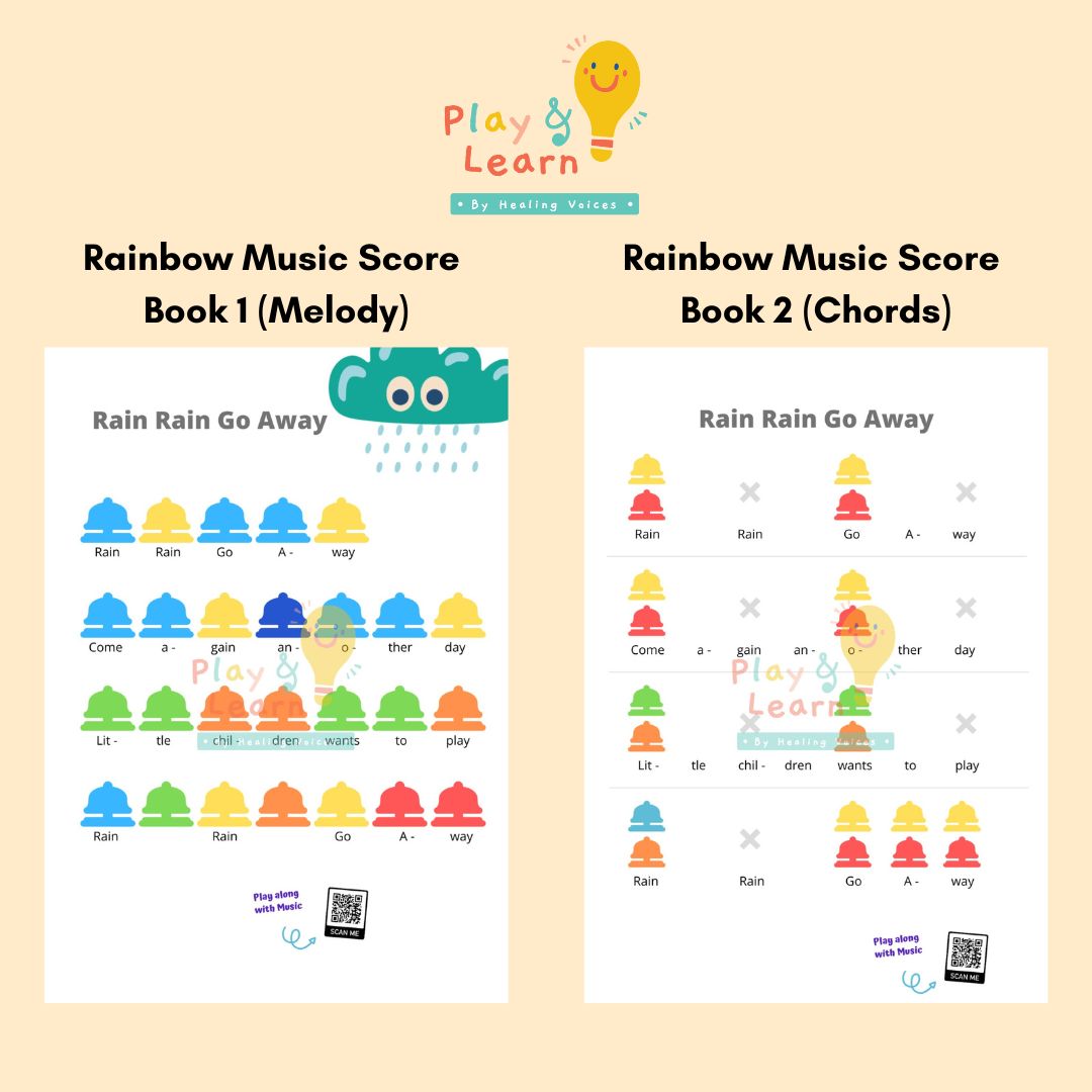 Package D: Rainbow Desk Bells(8 notes) + Rainbow Music Score (Book 1